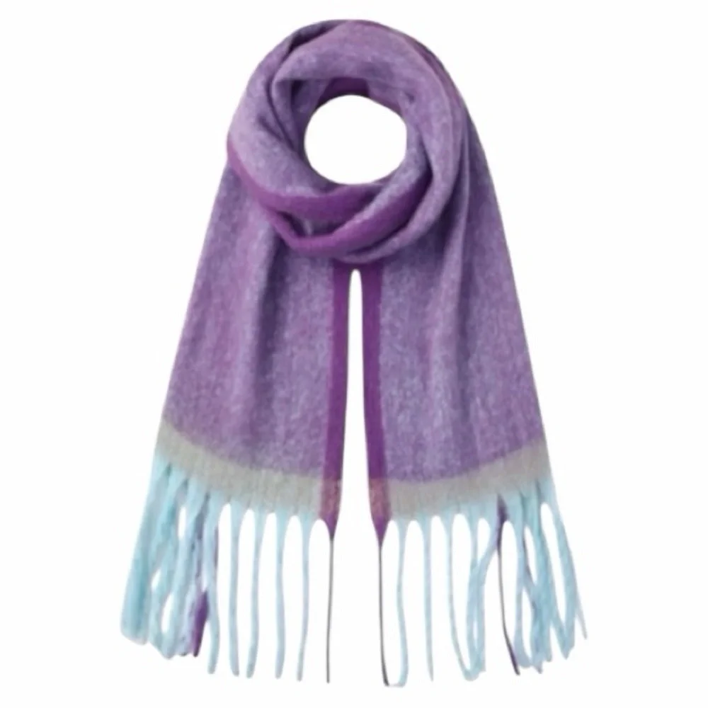 Chunky Oversized Winter Blanket Scarf With Fringe NWT